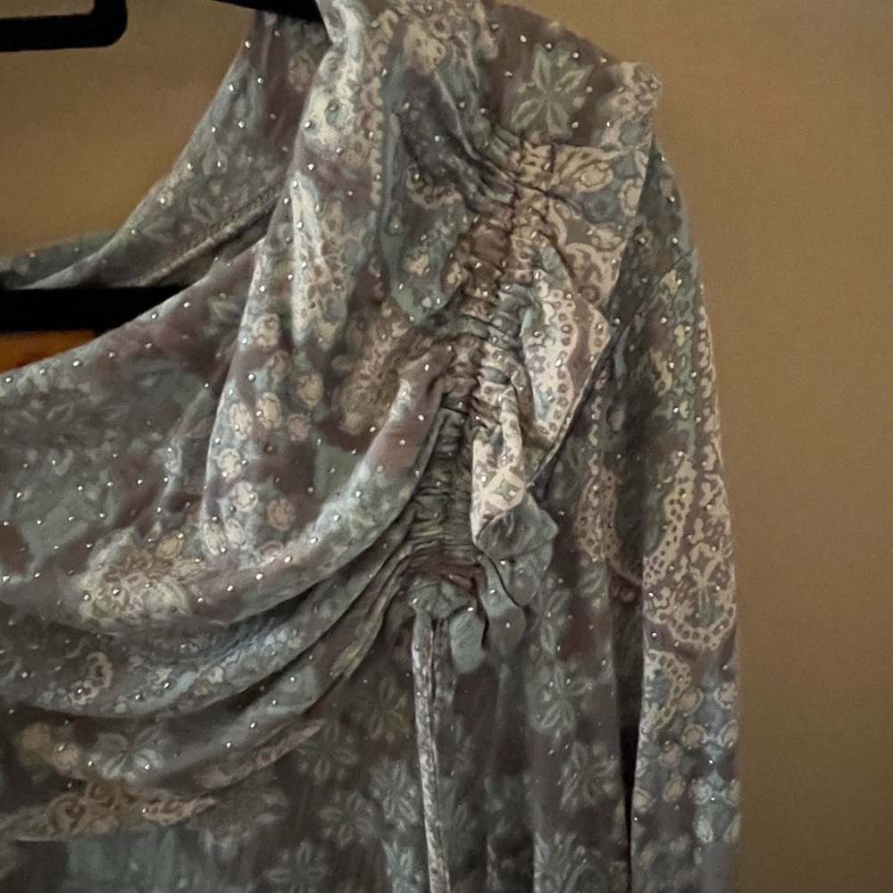 Ruby Rd. Blue And Gray Patterned Top - image 3